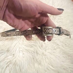 Cream Black Snakeskin Leather Vintage Pristine Belt